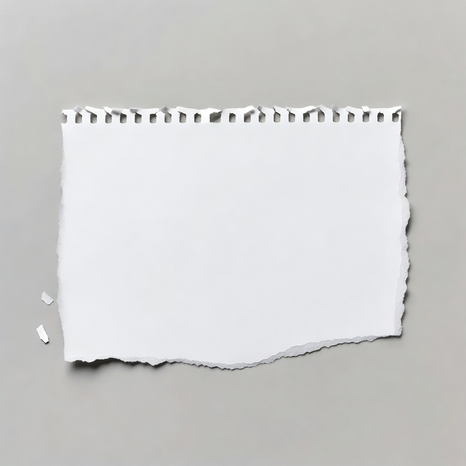 Torn White Paper on Gray Background Torn White Paper on Gray Background