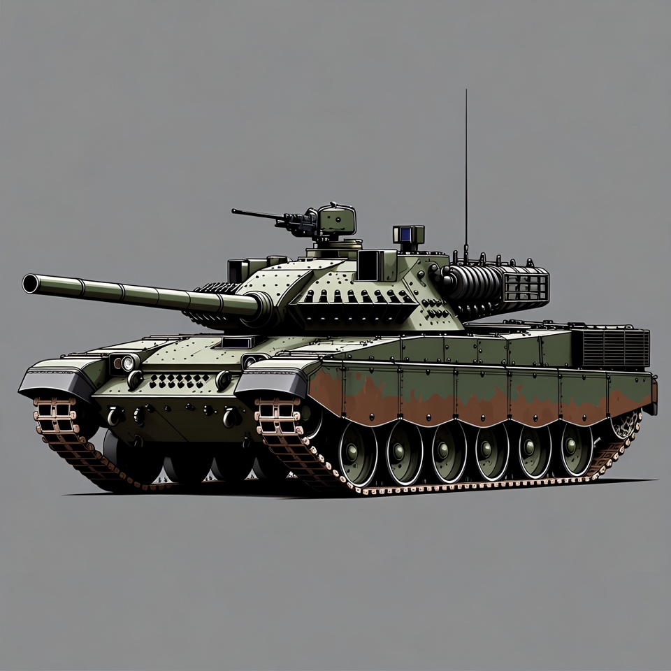Green Military Tank Illustration Green Military Tank Illustration