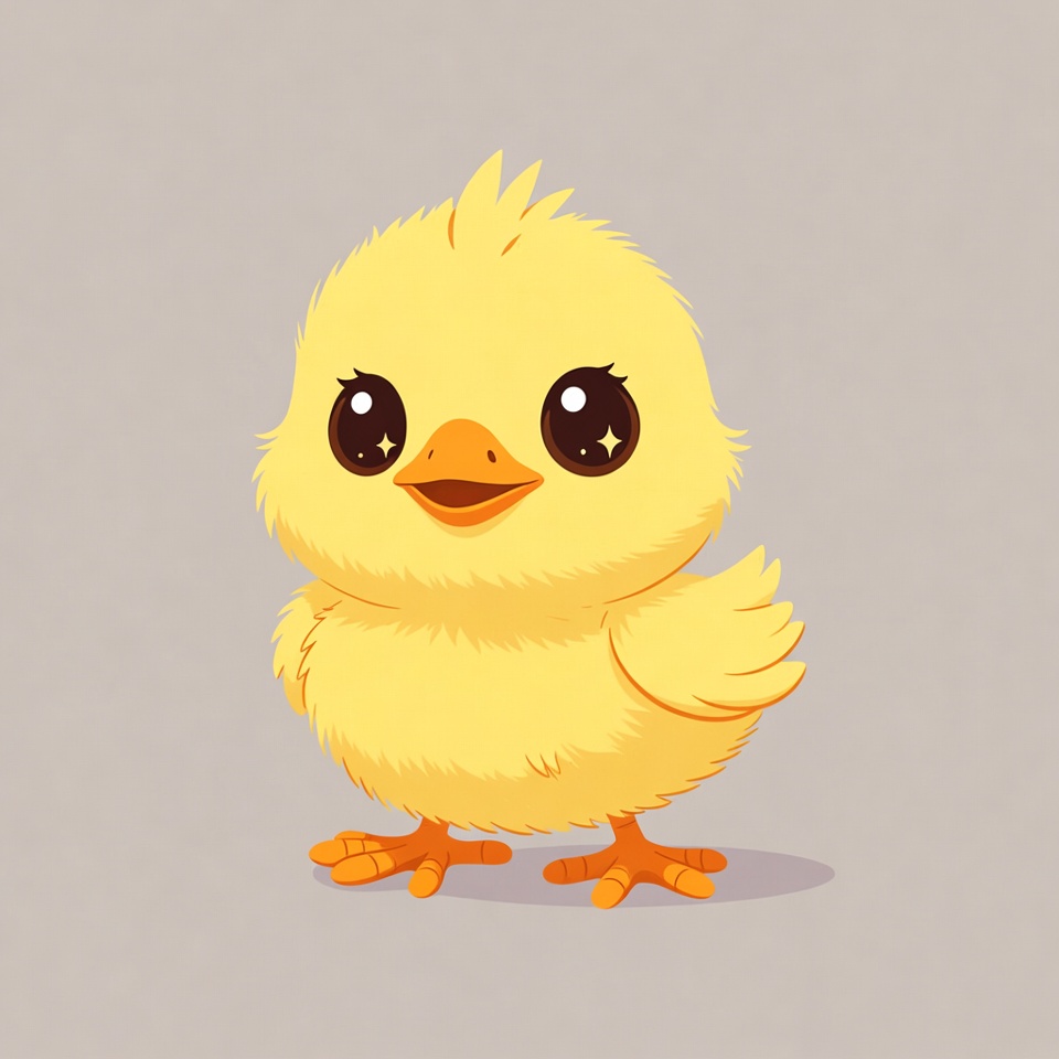 Cute yellow chick illustration Cute yellow chick illustration
