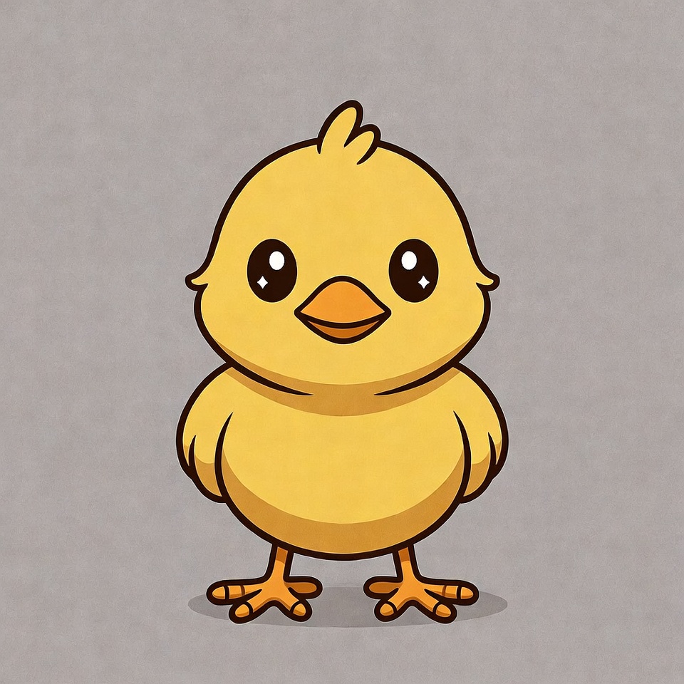 Cute yellow chick illustration Cute yellow chick illustration