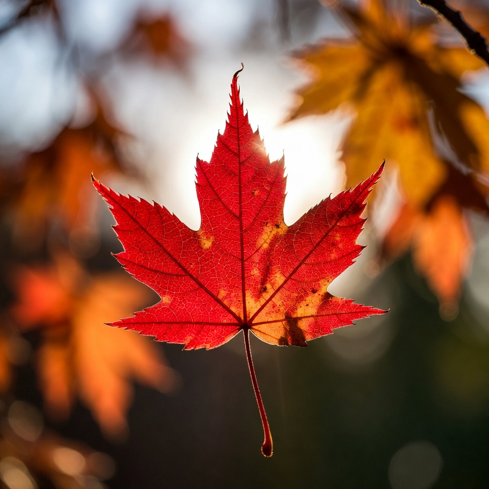 Red Maple Leaf with Sunlight Red Maple Leaf with Sunlight