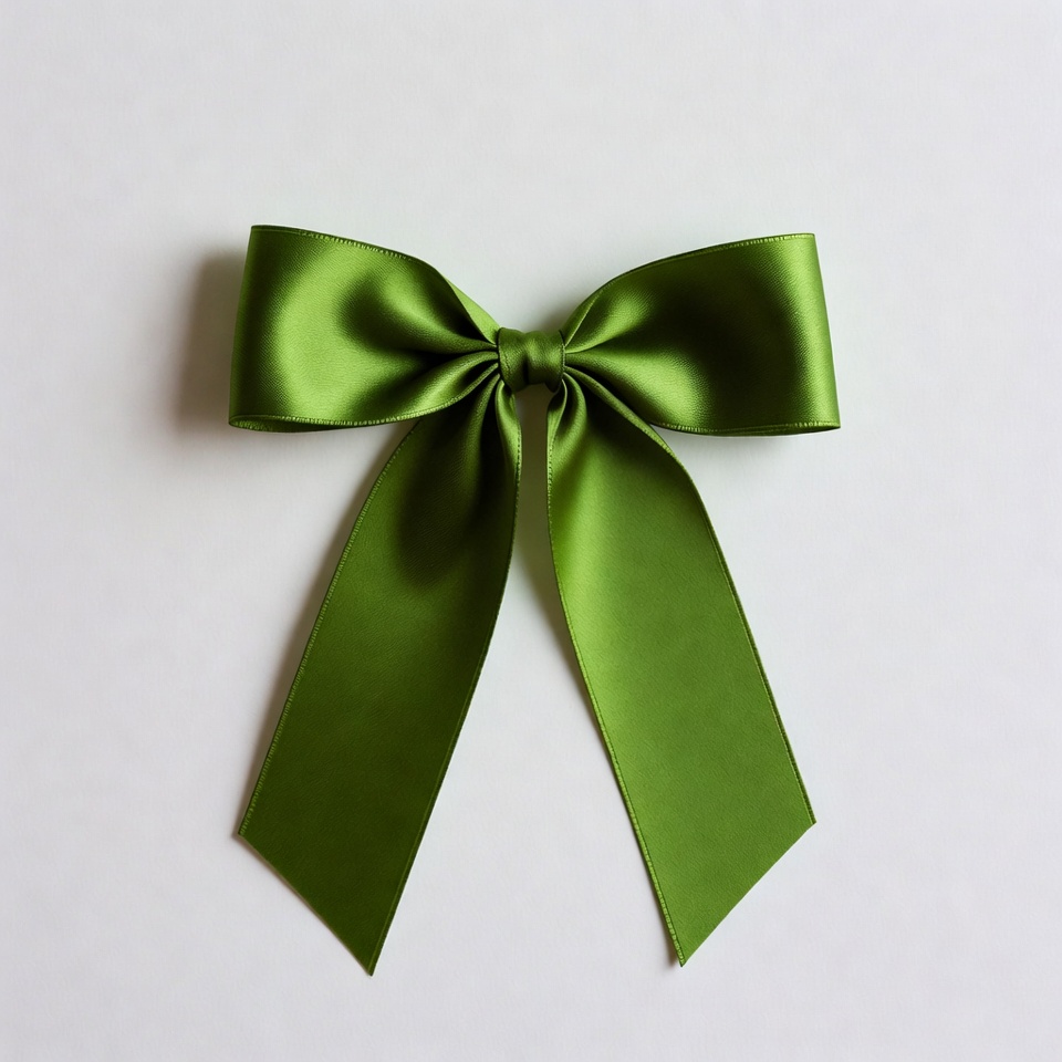Green Satin Bow Isolated Green Satin Bow Isolated