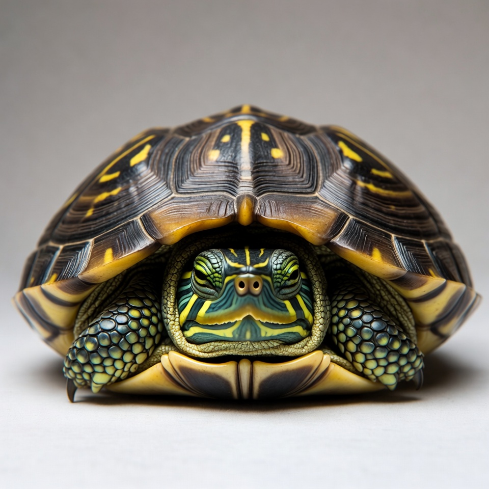 Close-up of yellow-bellied slider turtle Close-up of yellow-bellied slider turtle