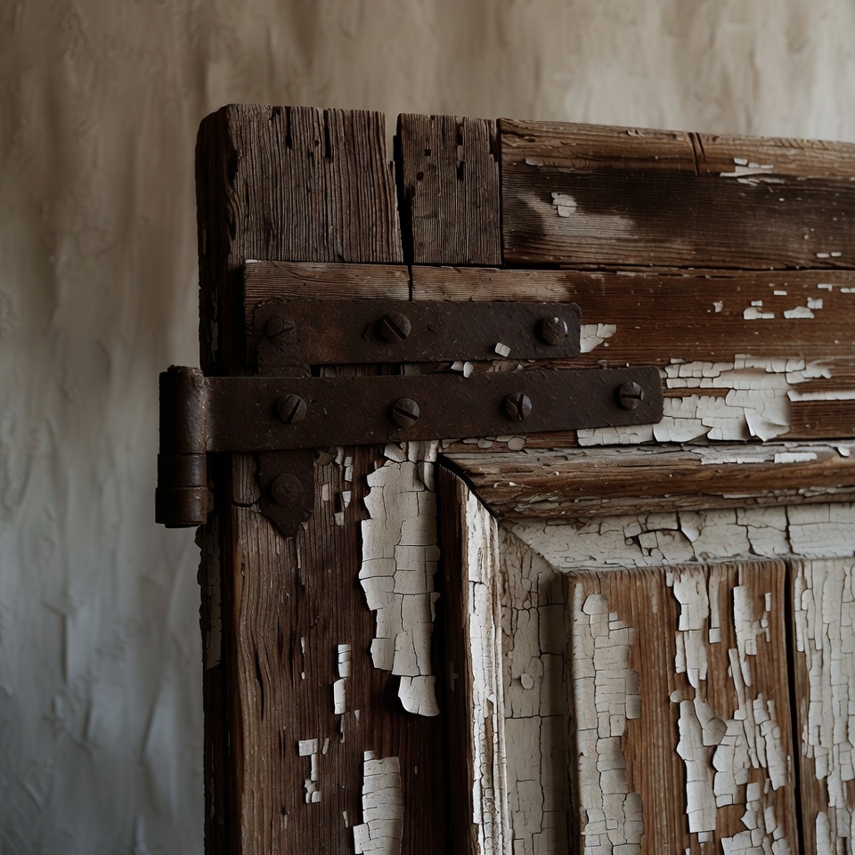 Rustic Wooden Door with Iron Hinges Rustic Wooden Door with Iron Hinges