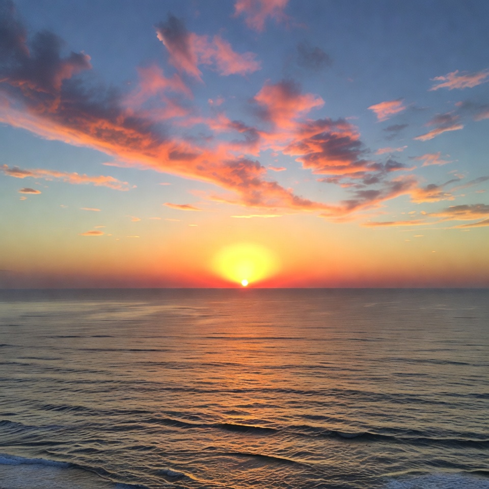 Sunset over ocean waves Sunset over ocean waves