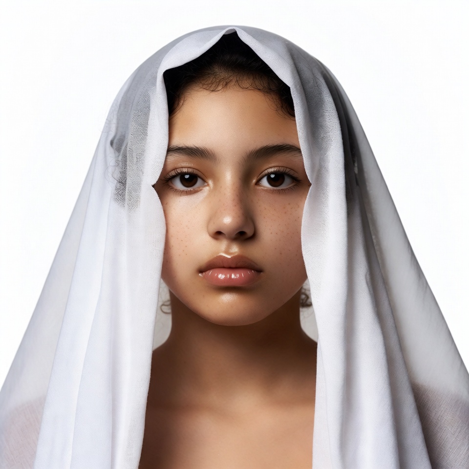 Young woman in white headscarf Young woman in white headscarf