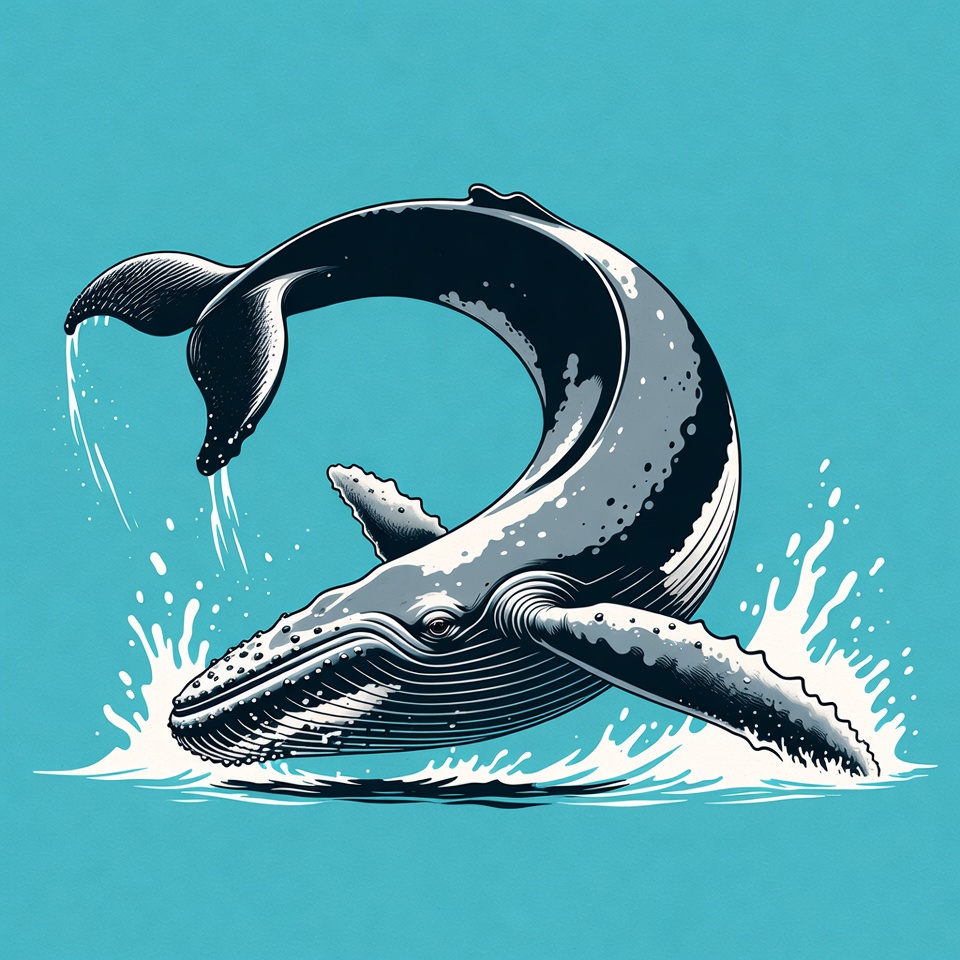 Humpback whale jumping from water Humpback whale jumping from water