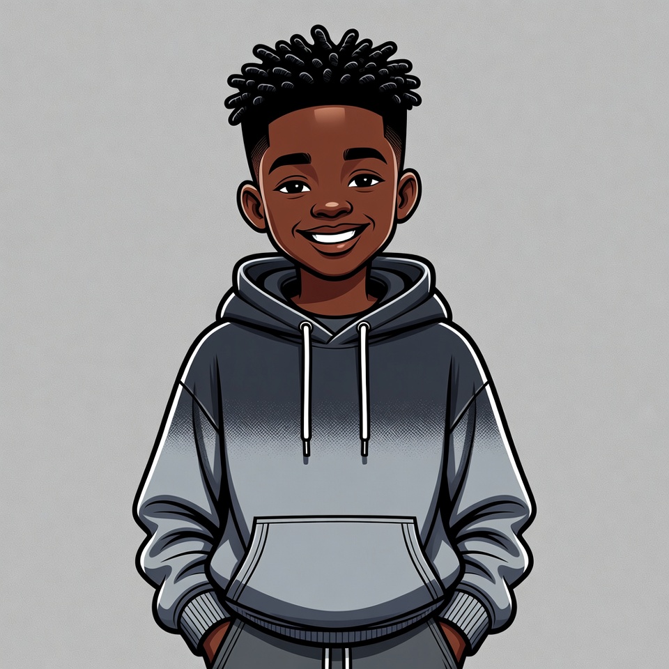 Smiling African-American boy in hoodie Smiling African-American boy in hoodie