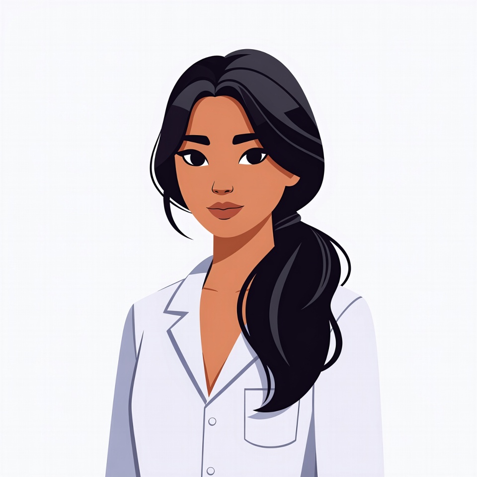 Asian woman in white lab coat Asian woman in white lab coat