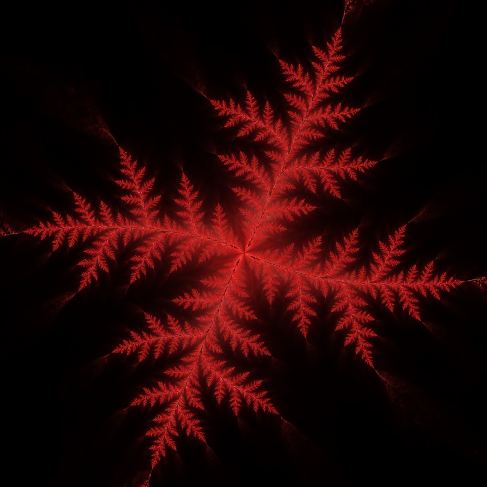 Red Fractal on Black Background Red Fractal on Black Background