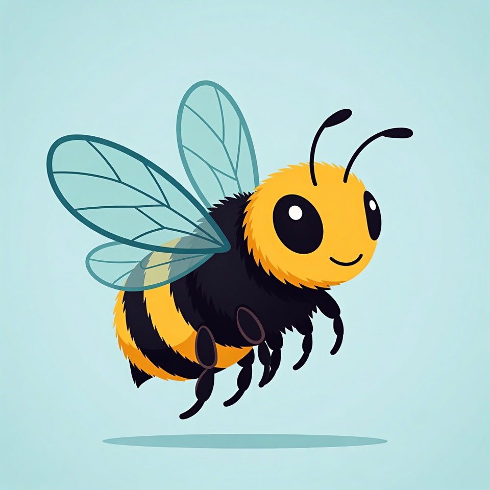Cartoon bee flying Cartoon bee flying