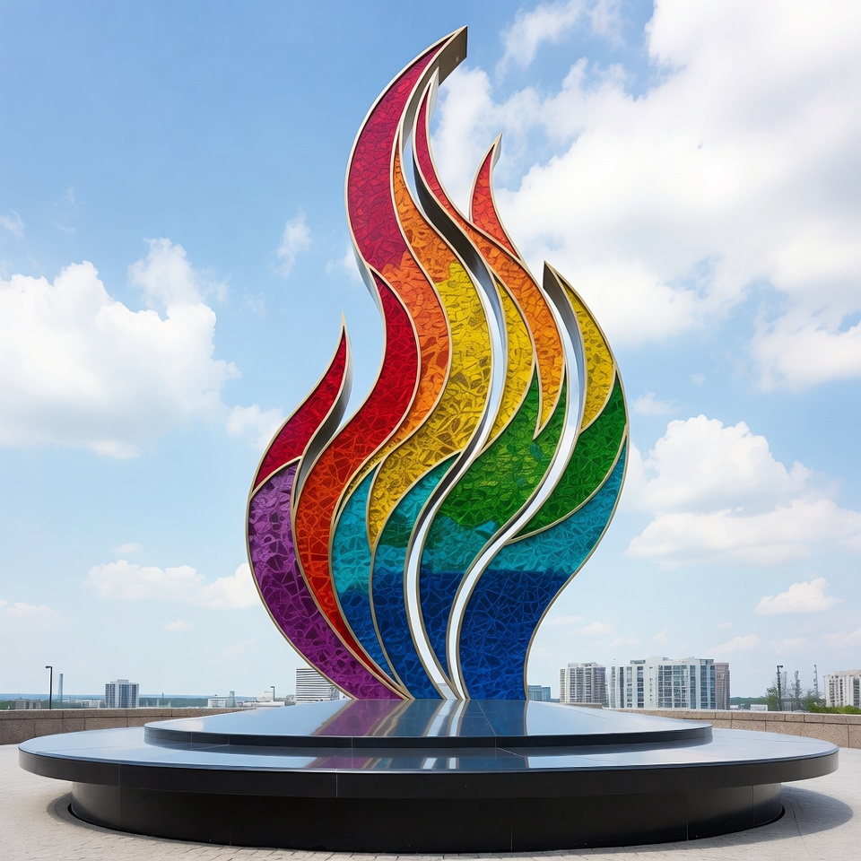 Rainbow Flame Sculpture Outdoors Rainbow Flame Sculpture Outdoors