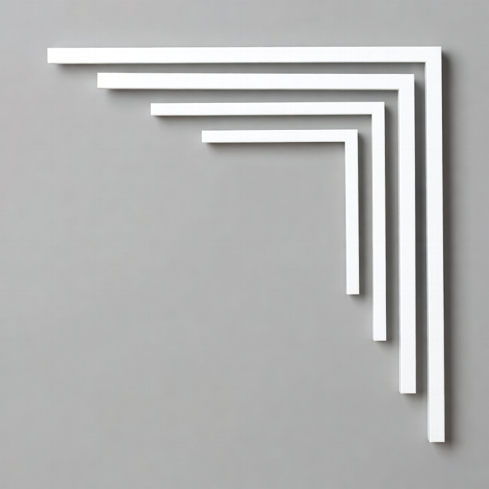 White L-Shaped Brackets Various Sizes White L-Shaped Brackets Various Sizes