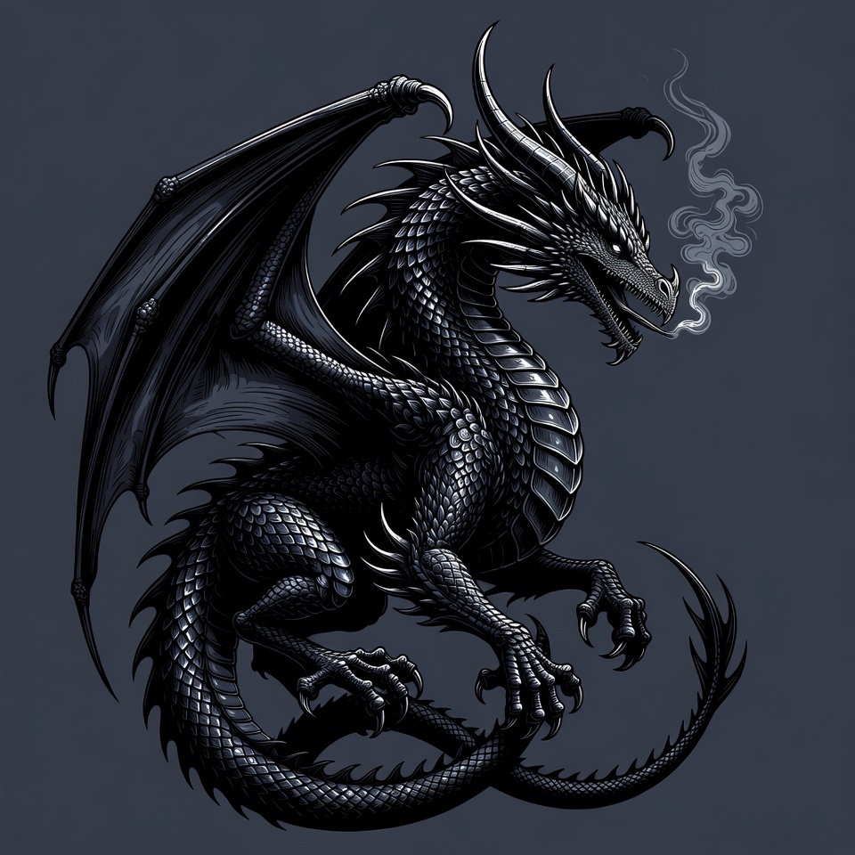 Black Dragon Breathing Smoke Black Dragon Breathing Smoke