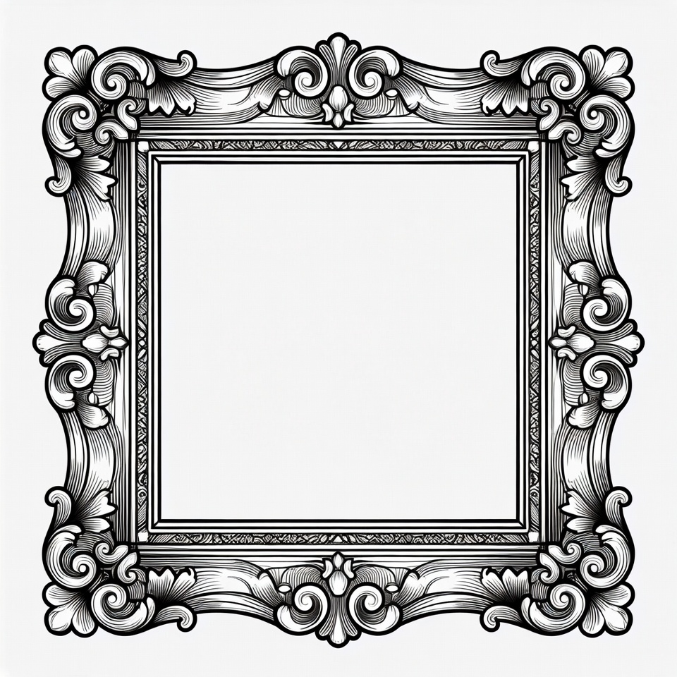 Ornate Black and White Picture Frame Ornate Black and White Picture Frame