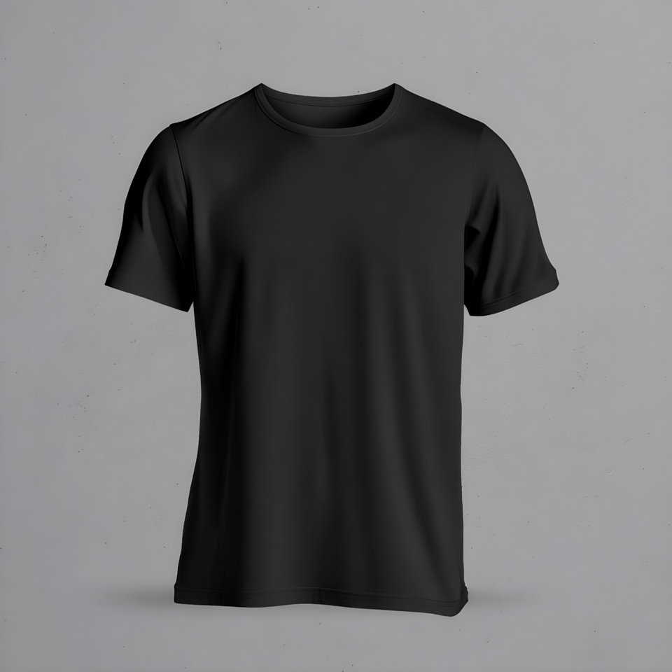 Black T-Shirt on Man Black T-Shirt on Man