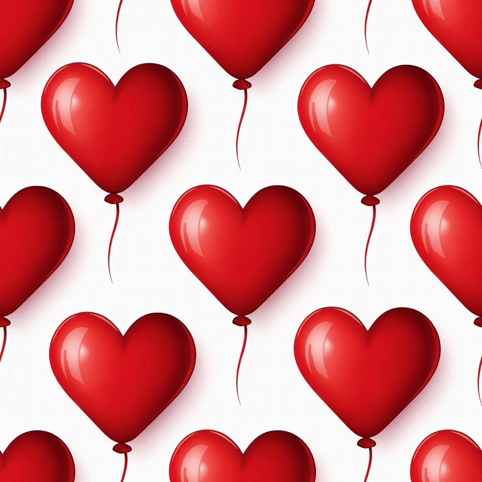 Red heart balloons pattern Red heart balloons pattern