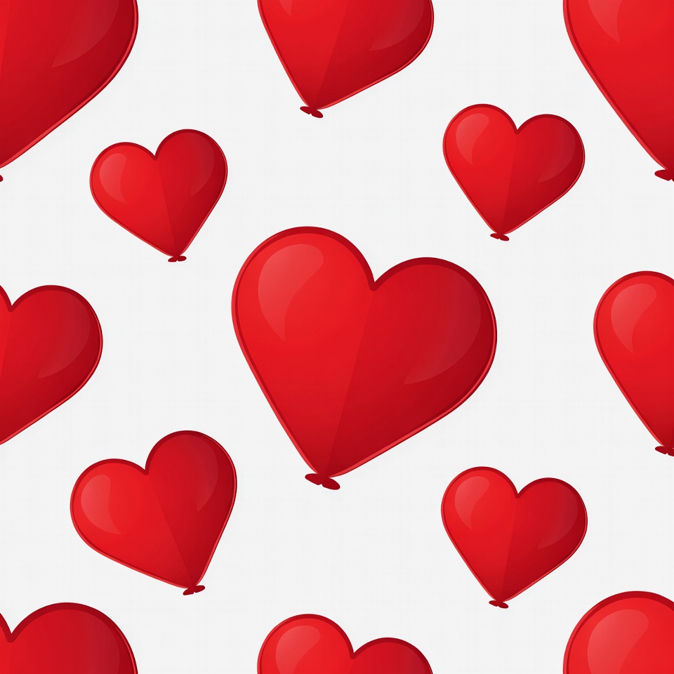 Red heart balloons pattern Red heart balloons pattern