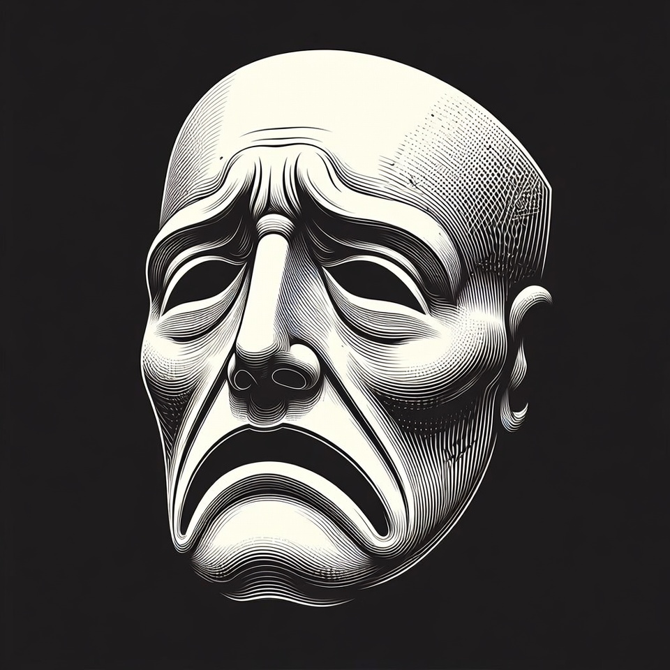 Sad theater tragedy mask Sad theater tragedy mask