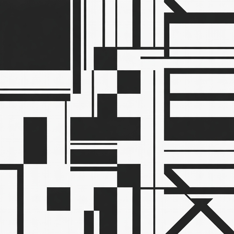 Black and White Geometric Abstract Art Black and White Geometric Abstract Art