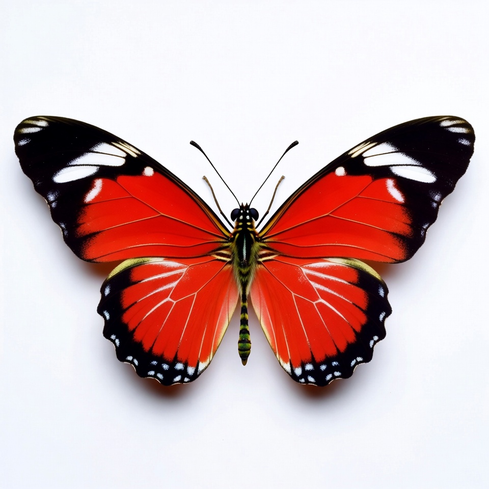 Red butterfly with black wings Red butterfly with black wings