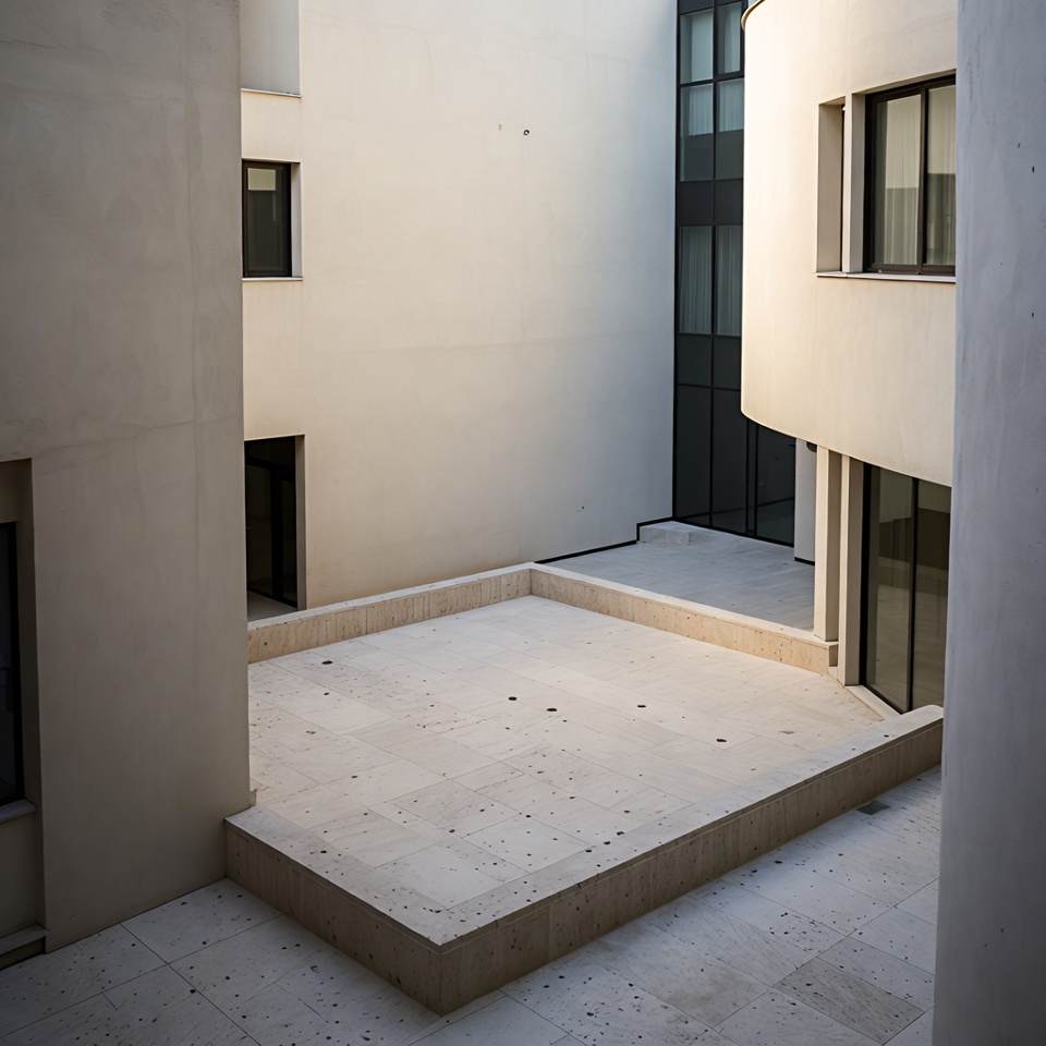 Modern White Courtyard Building Modern White Courtyard Building