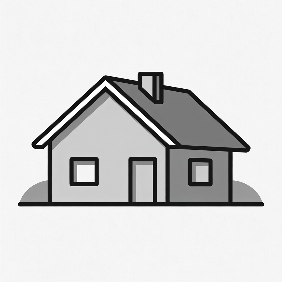 Simple Gray House Illustration Simple Gray House Illustration