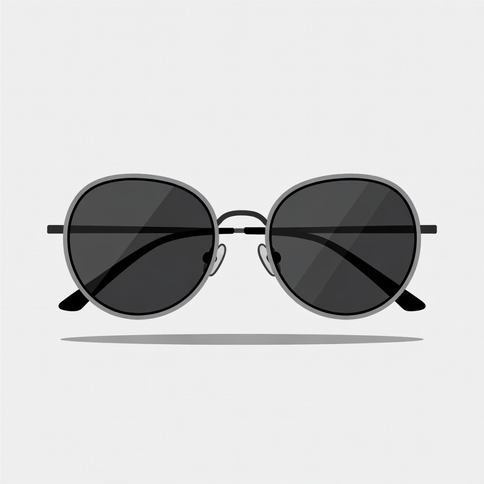 Round Black Sunglasses Illustration Round Black Sunglasses Illustration