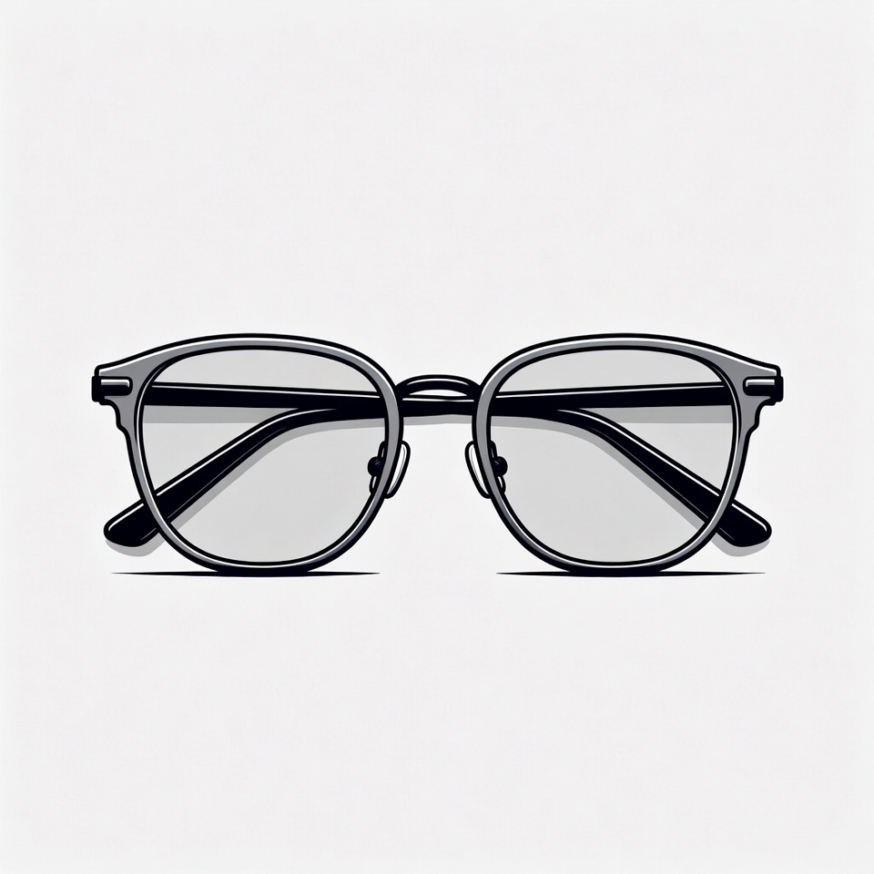 Gray Round Eyeglasses Illustration Gray Round Eyeglasses Illustration