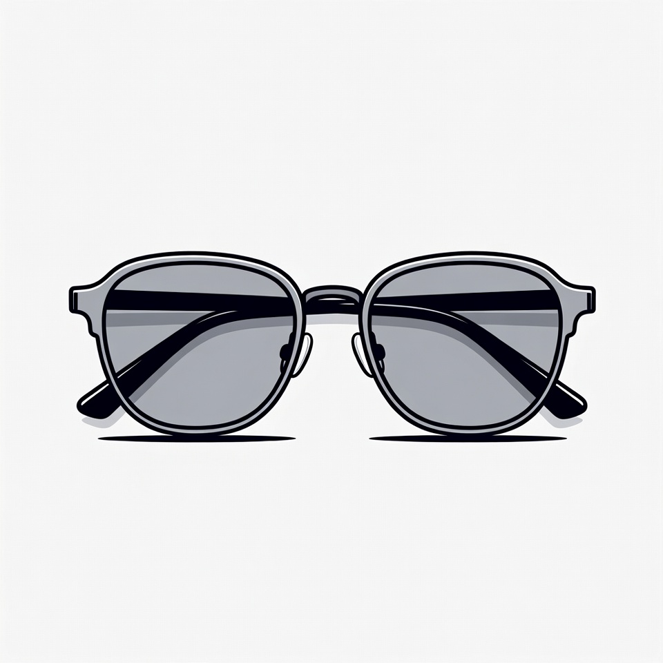 Gray Round Sunglasses Illustration Gray Round Sunglasses Illustration