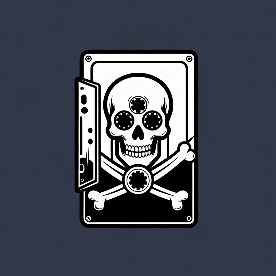 Skull Hard Drive with Crossbones Skull Hard Drive with Crossbones
