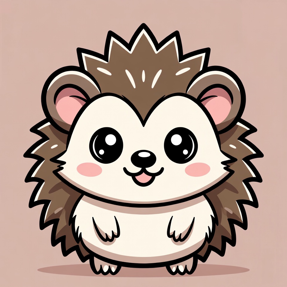 Cute cartoon hedgehog smiling Cute cartoon hedgehog smiling