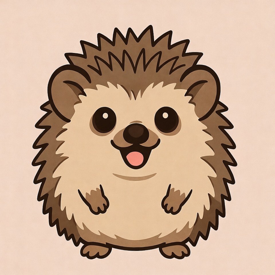 Cute smiling hedgehog illustration Cute smiling hedgehog illustration