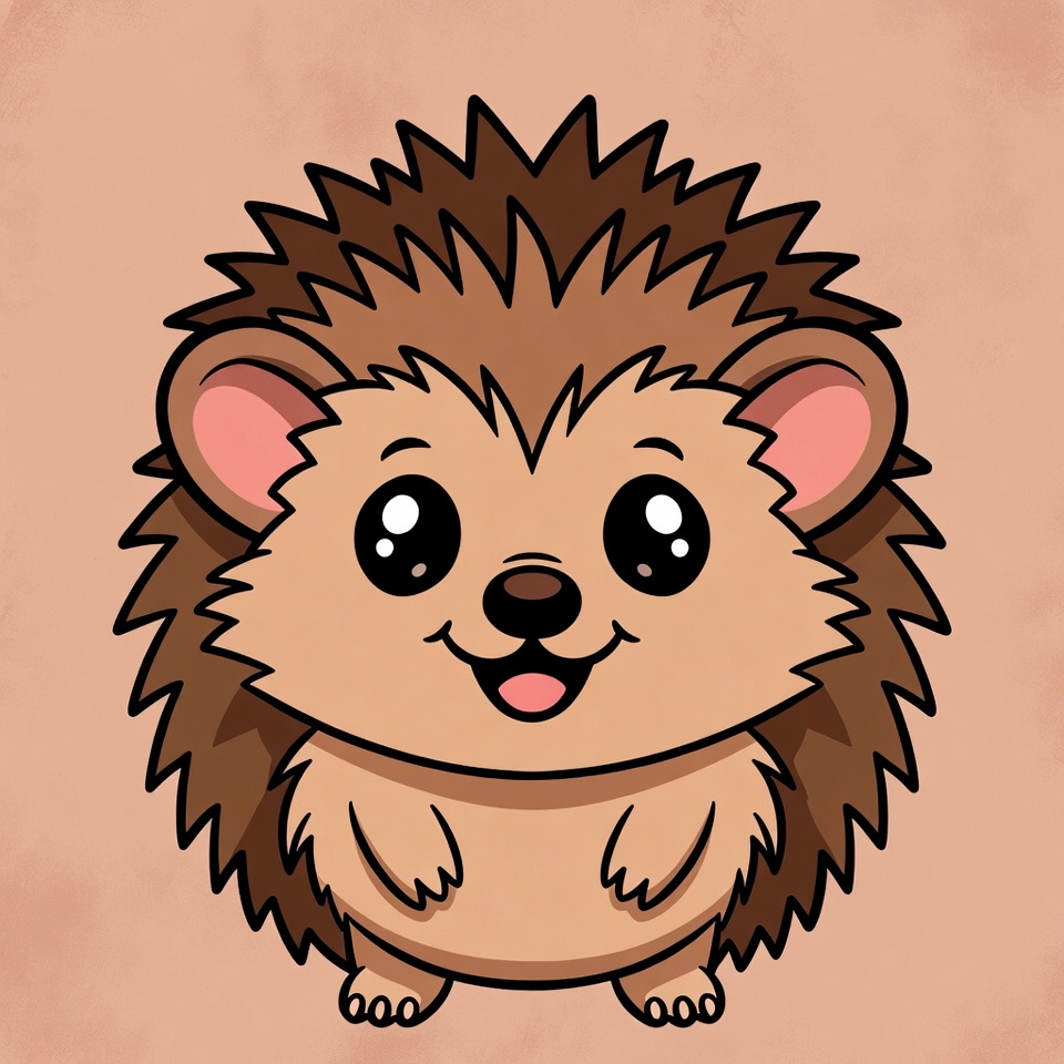 Cute Cartoon Hedgehog Smiling Cute Cartoon Hedgehog Smiling