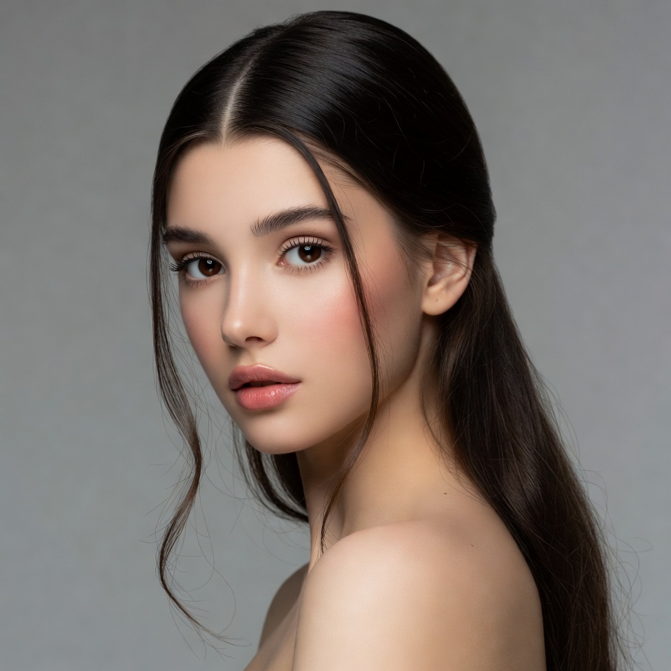 Beautiful woman with long dark hair Beautiful woman with long dark hair