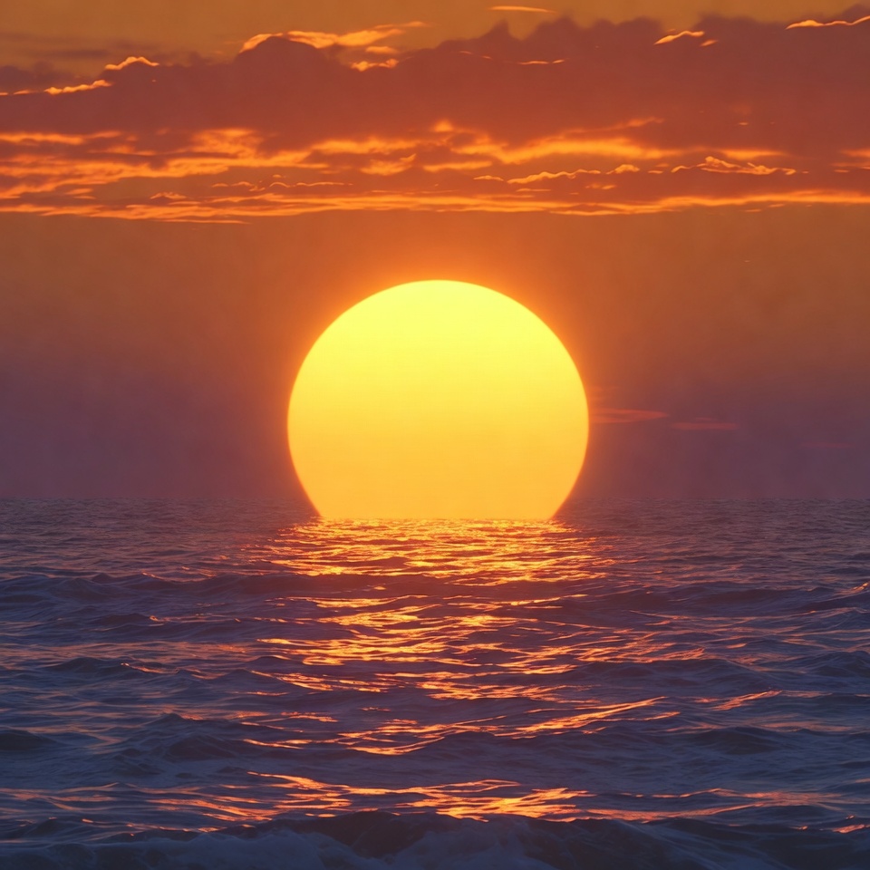 Sun setting over ocean Sun setting over ocean