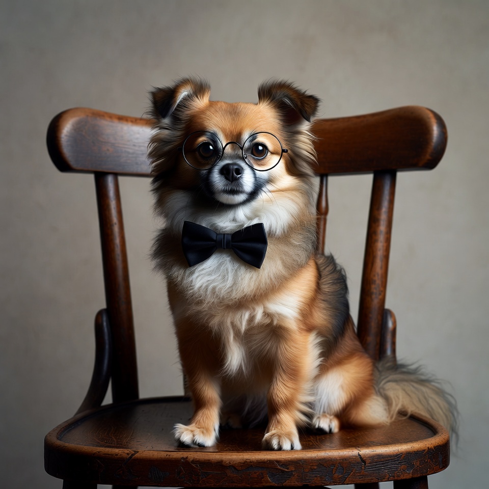 Chihuahua dog in glasses and bowtie Chihuahua dog in glasses and bowtie