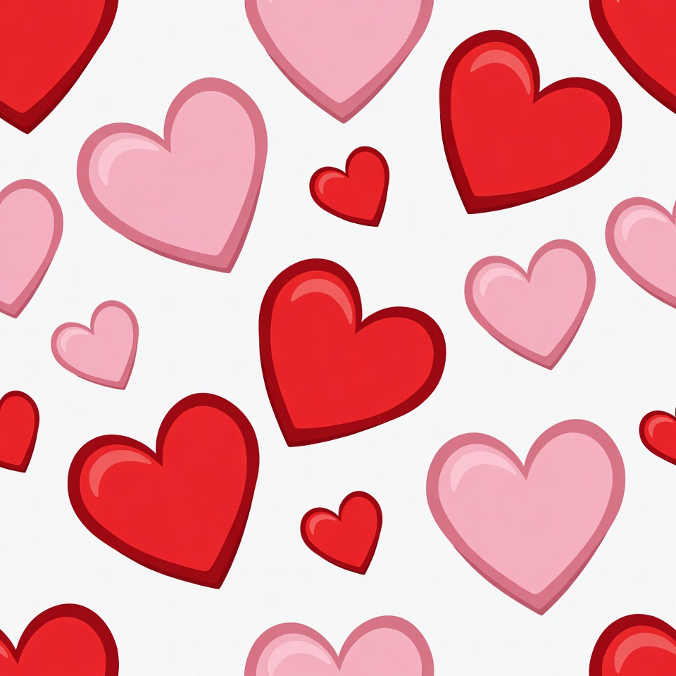Red and Pink Hearts Seamless Pattern Red and Pink Hearts Seamless Pattern