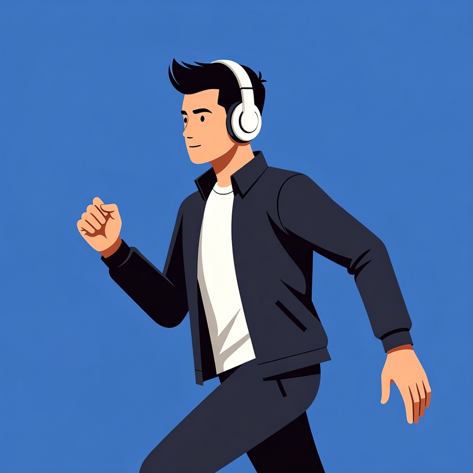 Man jogging with headphones Man jogging with headphones