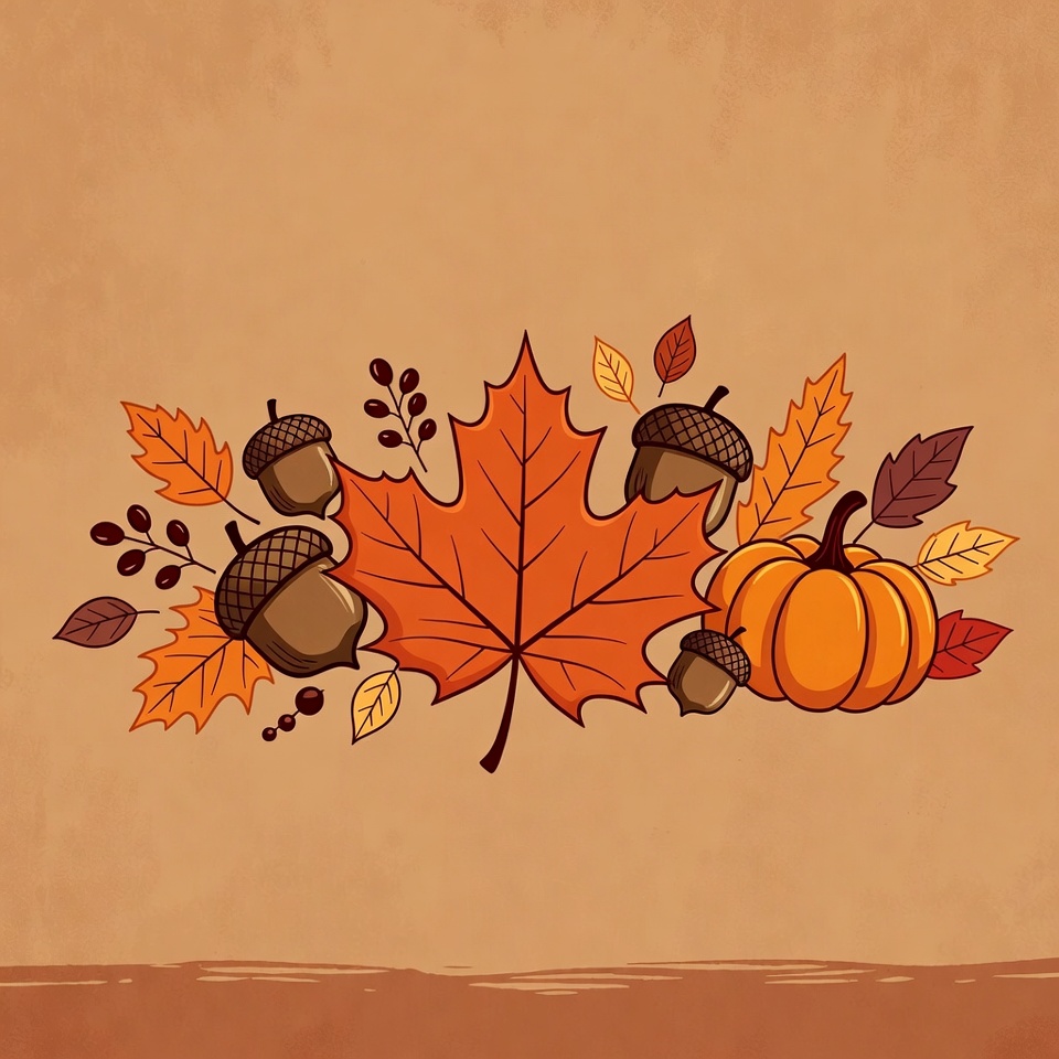 Autumn Leaves Acorns Pumpkins Clipart Autumn Leaves Acorns Pumpkins Clipart
