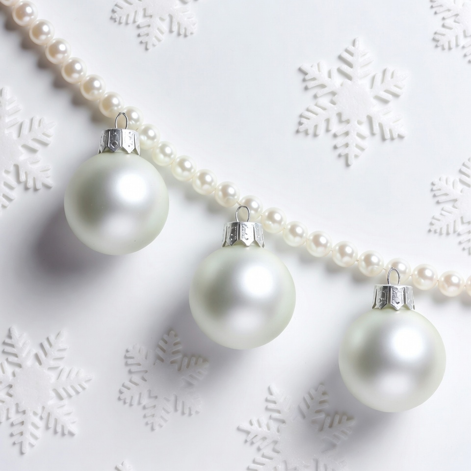 White Pearl Christmas Ornaments Snowflakes White Pearl Christmas Ornaments Snowflakes