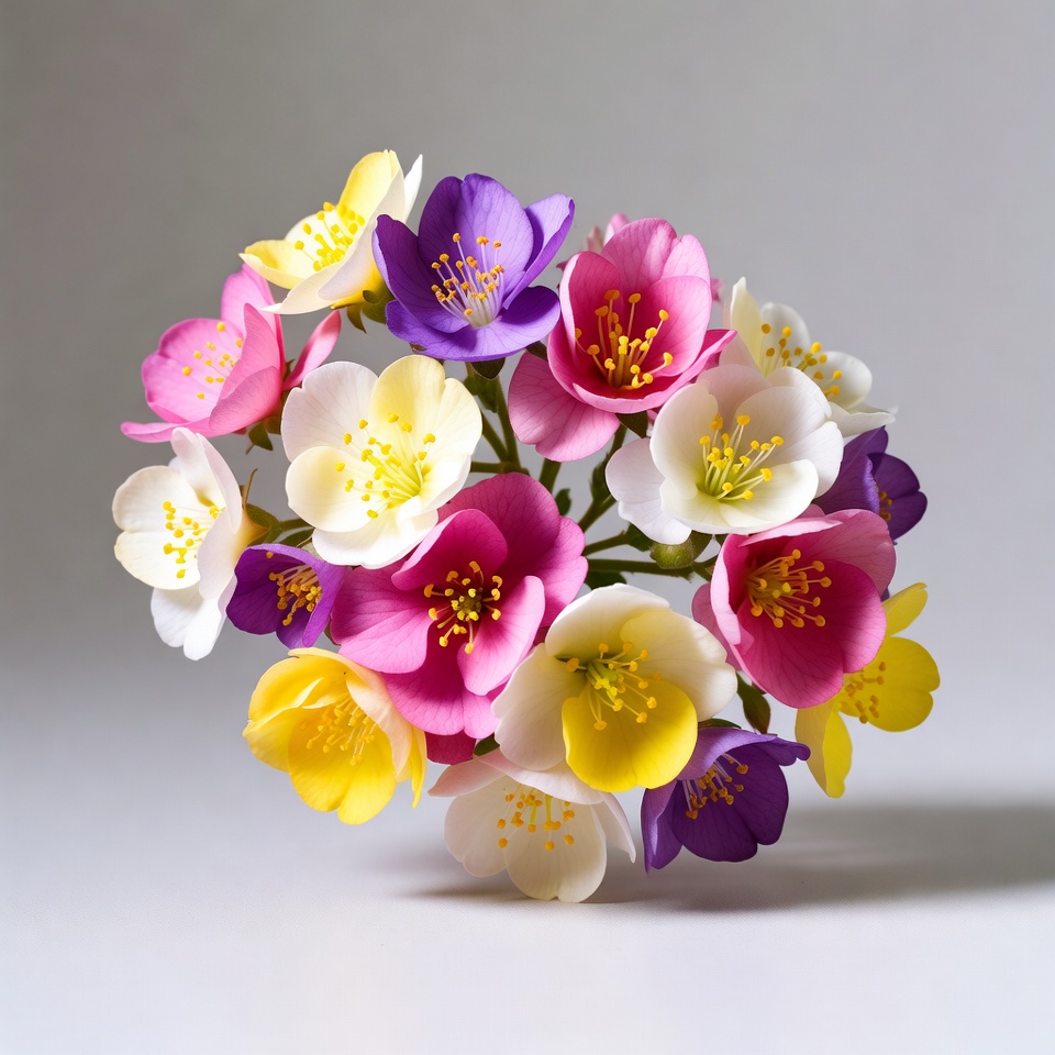Colorful Primrose Flowers Bouquet Colorful Primrose Flowers Bouquet
