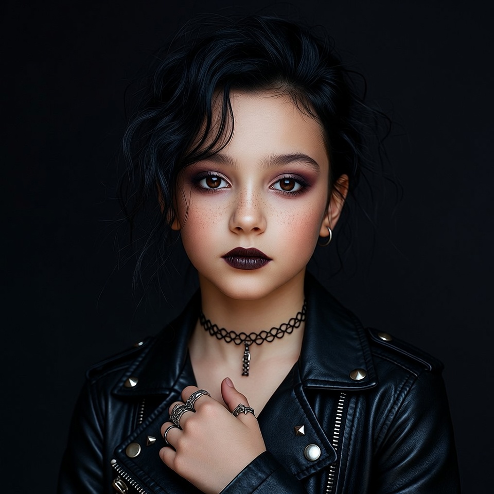 Goth girl in leather jacket Goth girl in leather jacket