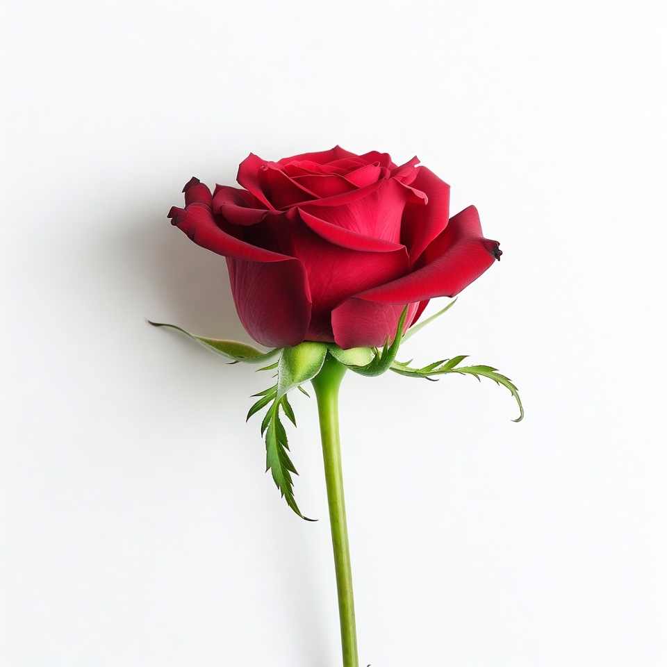 Red Rose on White Background Red Rose on White Background