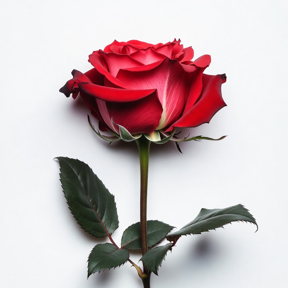 Red Rose on White Background Red Rose on White Background