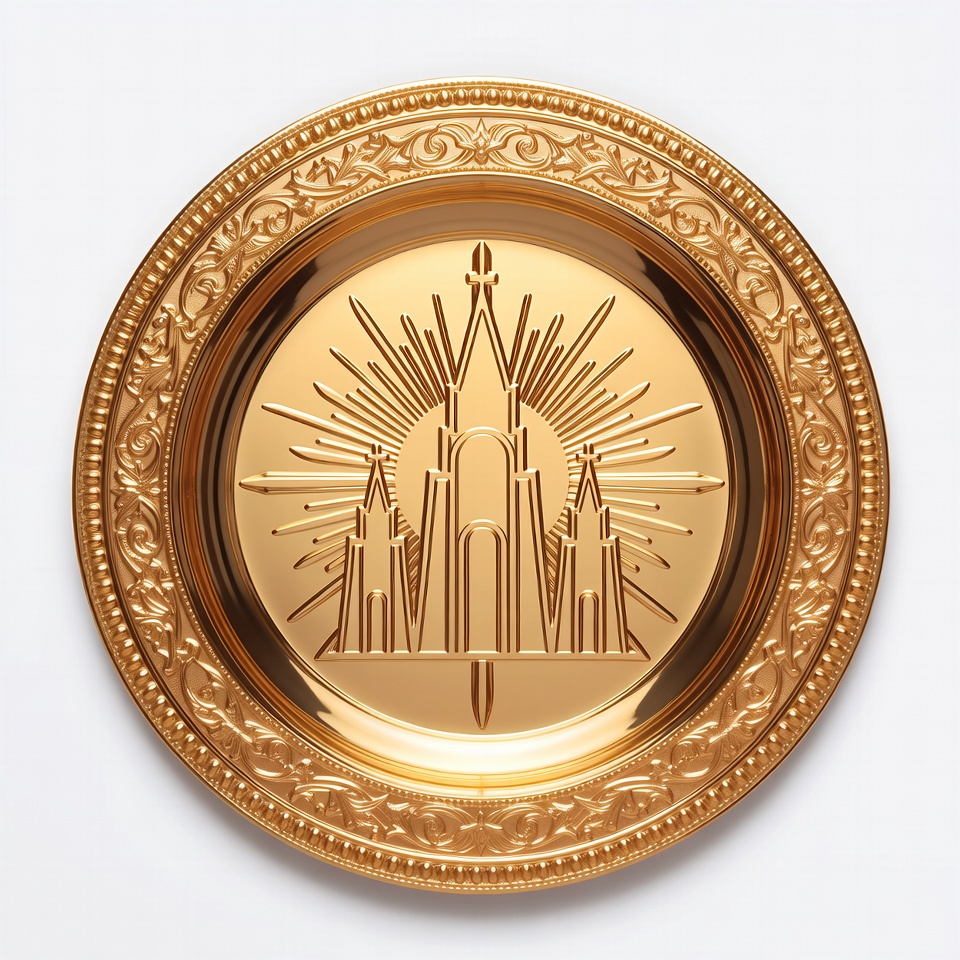 Golden Plate with Sunburst Temple Golden Plate with Sunburst Temple