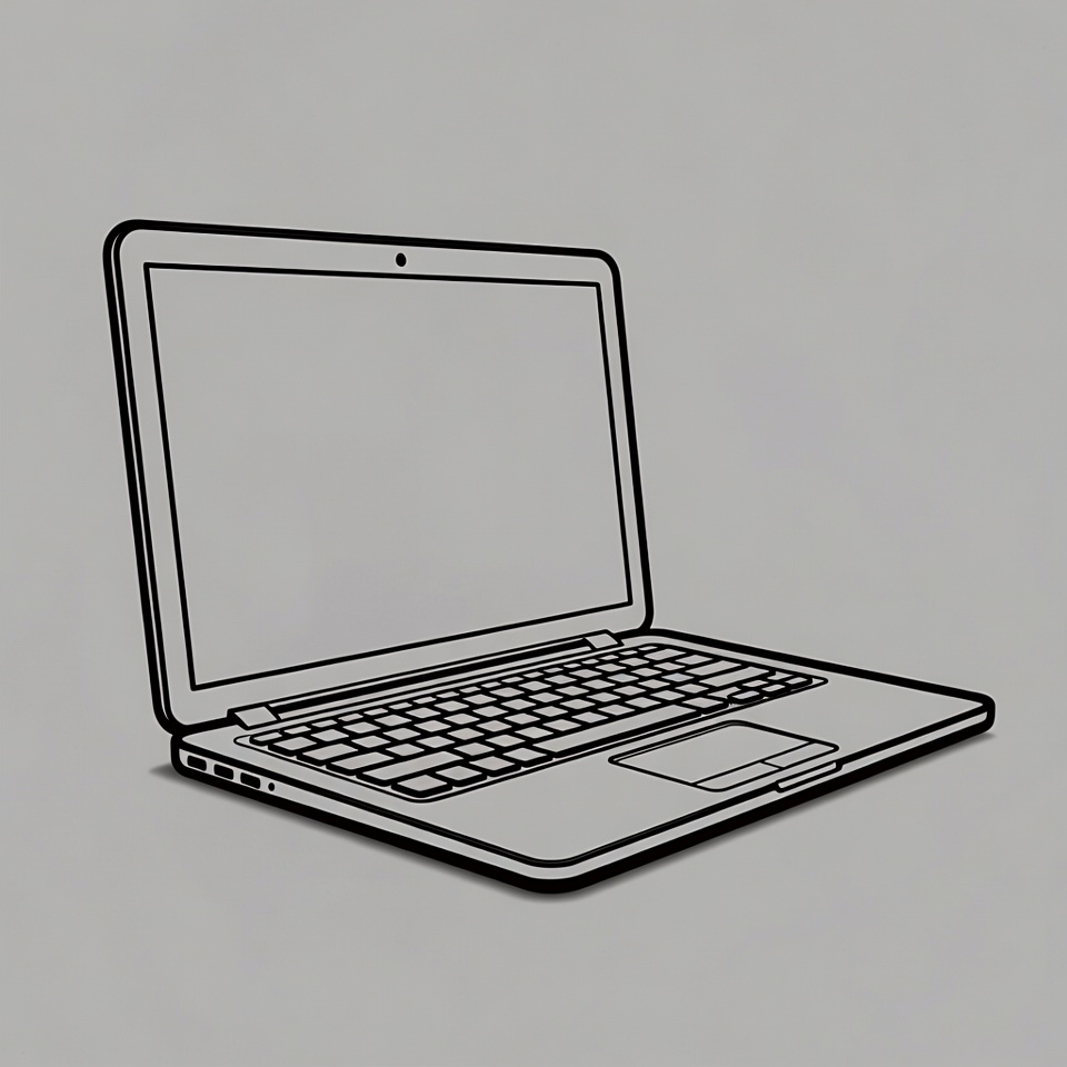 Laptop outline illustration Laptop outline illustration