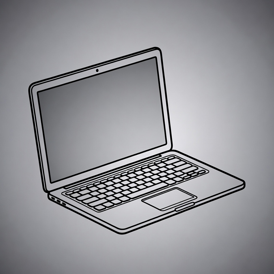 Line drawing laptop computer Line drawing laptop computer