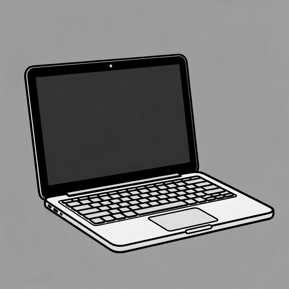 Open Laptop Illustration Open Laptop Illustration