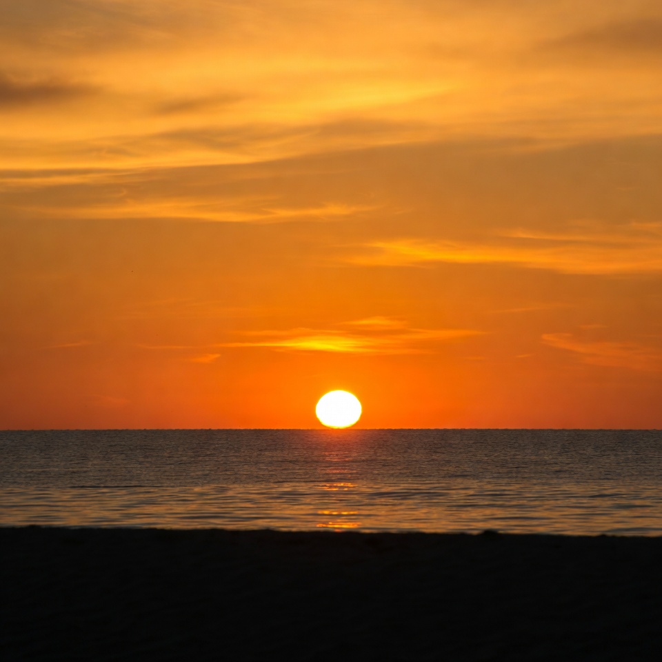 Sunset over ocean beach Sunset over ocean beach
